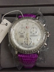 New Authentic Michele CSX 36 Chronograph Diamond Ladies Quartz steel Watch