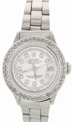 Ladies Rolex Oyster Perpetual DateJust Stainless Steel Diamond Watch 6919