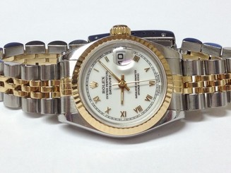 ROLEX ladys Datejust 18ct & Steel model , Box & Papers,