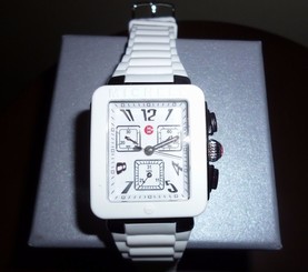 Sale $25 Off Michele Women's Park Jelly Bean White Strap Chronograph Box & Tags