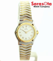 Ebel Classic Wave E1057901 White Roman Dial Two Tone 18K/Steel Women's Watch