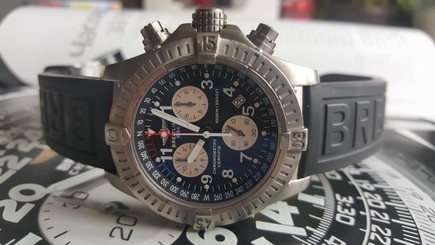 Breitling Avenger M1 E73360 Chrono Black Dial Titanium Super Quartz Men's Watch