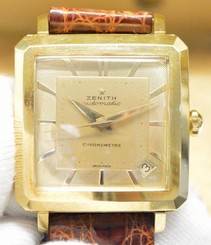 ZENITH CHRONOMETRE cal. 71 Vintage 18K SOLID GOLD MENS SQUARE WATCH