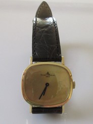 VINTAGE BAUME & MERCIER GENEVE 14CT YELLOW GOLD LADIES MANUAL WRIST WATCH.