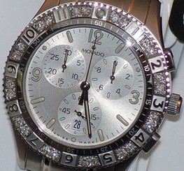 New Mens movado gentry 0605068 Chrono 0.36ct.apx.custom set real Diamond watch
