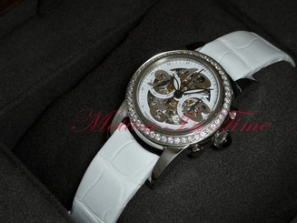 Girard Perregaux S/S 32mm Diamond Bezel Skeleton Dial Chrono 80440D11A711-BK7A