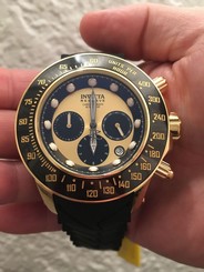 Invicta Reserve Subaqua "Trackmaster" Chrono/Tachy Gold Tone SS Watch #22139 NIB
