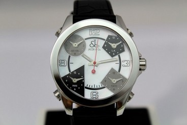 JACOB & CO BRAND NEW 40MM JCM56 FIVE TIME ZONE, AUTHENTIC STAINLESS STEEL UNISEX