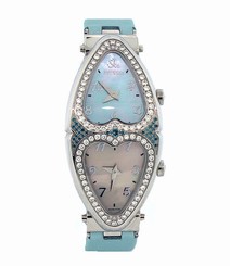 Jacob & Co. Blue Heart to Heart 2 Time Zone 1.48Ct Diamond Quartz Women's Watch