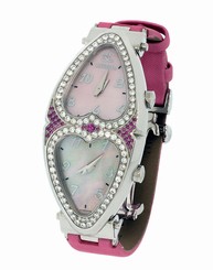 Jacob & Co. Pink Heart to Heart 2 Time Zone 1.48Ct Diamond Quartz Women's Watch