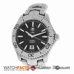 Authentic Men's Tag Heuer Link Caliber 5 WJ201A Steel Date Automatic Watch