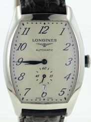 EXCELLENT COND LONGINES MENS AUTOMATIC EVIDENZA L2.642.4 WHITE/BLUE DIAL SUBDIAL