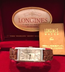VINTAGE FULL SET LONGINES SOLO TEMPO PLATINUM CASE MINT CONDITIONS FROM 1940's