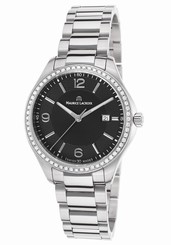 Maurice Lacroix Miros Black Dial Steel Diamond Ladies Watch MI1014-SD502-330