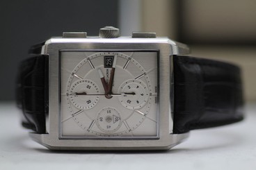 Maurice Lacroix Automatic Chronograph Mens Watch PT6187/97 w/ Box SS Leather