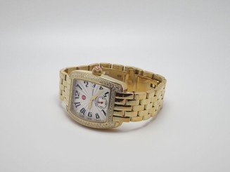 MICHELE MW02A01B1001 MINI URBAN WOMENS DIMAOND BEZEL GOLD WATCH