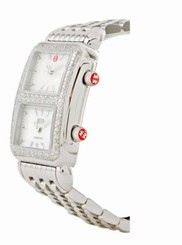 NEW MICHELE DECO DUAL TIME ZONE DIAMOND WATCH MWW06S000001
