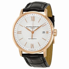 Baume and Mercier Classima Executives Silver Dial Leather Mens Watch MOA10037 7612456731594