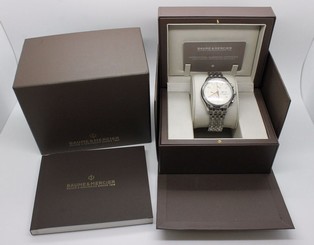 Baume And Mercier Clifton Automatic Chronograph Silver Dial Mens Watch MOA10130