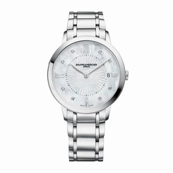 Baume and Mercier Classima MOP Dial Diamond Steel Ladies Watch MOA10225