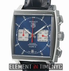 TAG Heuer Monaco Chronograph Caliber 12 Steel Blue Dial CAW2111.FC6183 Un-Worn