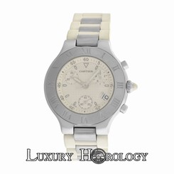 Men's Unisex Cartier Must 21 Chronoscaph Ref. 2424 Chronograph Date Quartz Watch