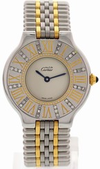 Ladies Cartier Must de 21 18K YG & S/S & Diamond Watch 123.000P