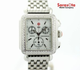 Michele Deco MW06A01 MOP Dial Chronograph Diamond Bezel Quartz Women's Watch