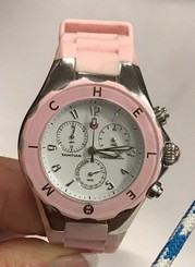 NEW-MICHELE-TAHITIAN-JELLY-BEAN-LARGE-SWISS-SWEET-PINK-40MM-WATCH-MWW12F000026