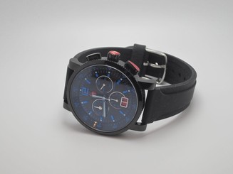 MICHELE MW01K00E0950 BLACK NOIR CHRRONOGRAPH SILICONE BAND WATCH