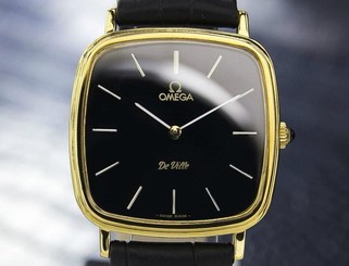 Men's Swiss Omega Deville 18K Gold-Plated Manual Wind Dress Watch, C.1980s #6506
