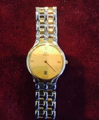 Men's Swiss Omega Symbol 18k Gold and SS Luxury Dress Watch Watch c2000 J749