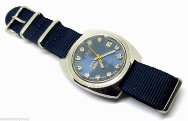 Very Rare! Swiss Made ORIS Split View Date Automatic Self-Wind Men's Watch Blue