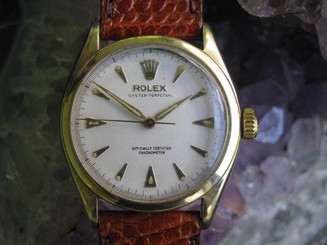 Rolex Oyster Perpetual 6084 Vintage 14K Gold Wrist Watch