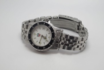 TAG HEUER WD1413-0 WOMENS  STAINLESS STEEL BLACK BEZEL WATCH