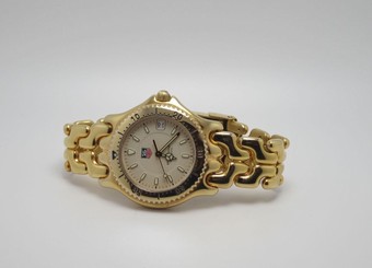 TAG HEUER WG1130-0 UNISEX PROFESSIONAL ALL GOLD STAINLESS STEEL WATCH