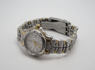 TAG HEUER WH1351 WOMENS SILVER/14K GOLD PROFESSIONAL STAINLESS STEEL WATCH