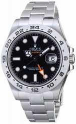 ROLEX Explorer 2 GMT Black Mens Watch Ref.216570 from japan 683498417354