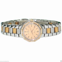 BAUME & MERCIER Riviera 18K Gold & Stainless Steel Ladies Diamond Watch PreOwned