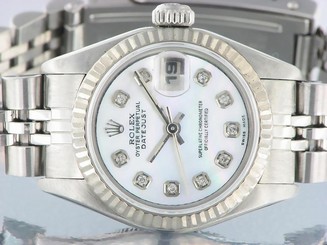 ROLEX LADIES DATEJUST WATCH STAINLESS STEEL DIAMOND AUTOMATIC ROLEX OYSTER LADY
