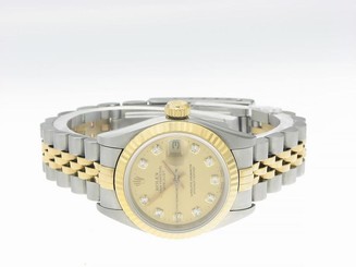 ROLEX LADIES DATEJUST WATCH STAINLESS STEEL & YELLOW GOLD DIAMONDS ROLEX OYSTER