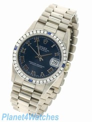 Rolex Datejust Women's Diamonds President Automatic Watch 18K White Gold Midsize