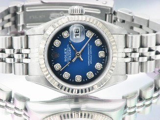 ROLEX LADIES DATEJUST WATCH STAINLESS STEEL DIAMOND AUTOMATIC ROLEX OYSTER LADY