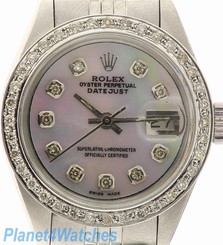 ROLEX LADIES DATEJUST WATCH STAINLESS STEEL DIAMOND AUTOMATIC ROLEX OYSTER LADY