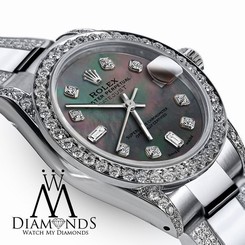 Women's 31mm Rolex Oyster Perpetual Datejust Diamond Custom set Color dial