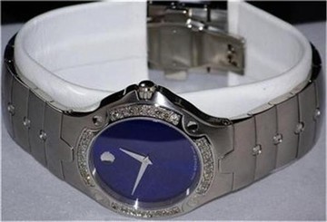 New Men's Movado SE s e blue 0604702 1.00ct.aprx.custom set real Diamond watch