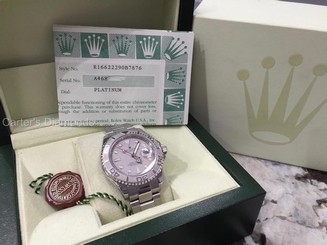 Rolex Yacht Master Watch Platinum Bezel Stainless Steel w/ Box & Papers