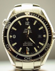 OMEGA SEAMASTER PLANET OCEAN CO-AXIAL STAINLESS STEEL BLACK MENS AUTOMATIC WATCH
