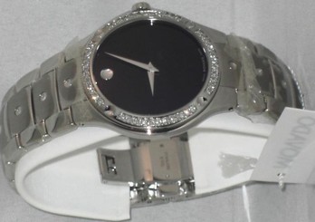 New Men's Movado se black dial 0605788 0.70ct.apx.custom set real Diamond Watch