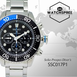 Seiko Mens Chronograph Diver Solar Watch SSC017P1